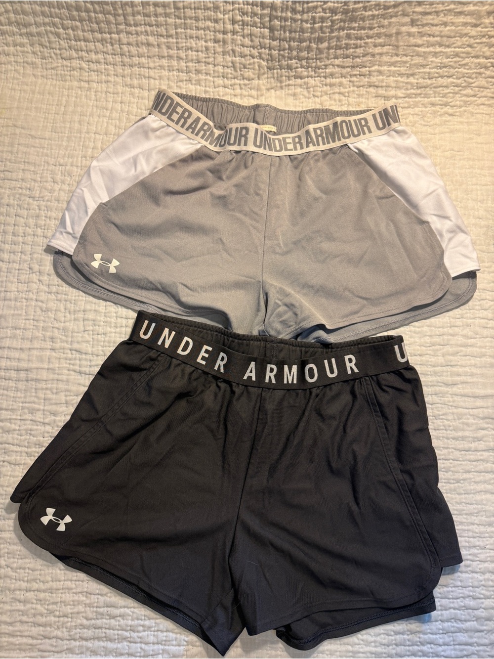 Under Armour Women's Active Shorts - Gray & Black. Size Medium.